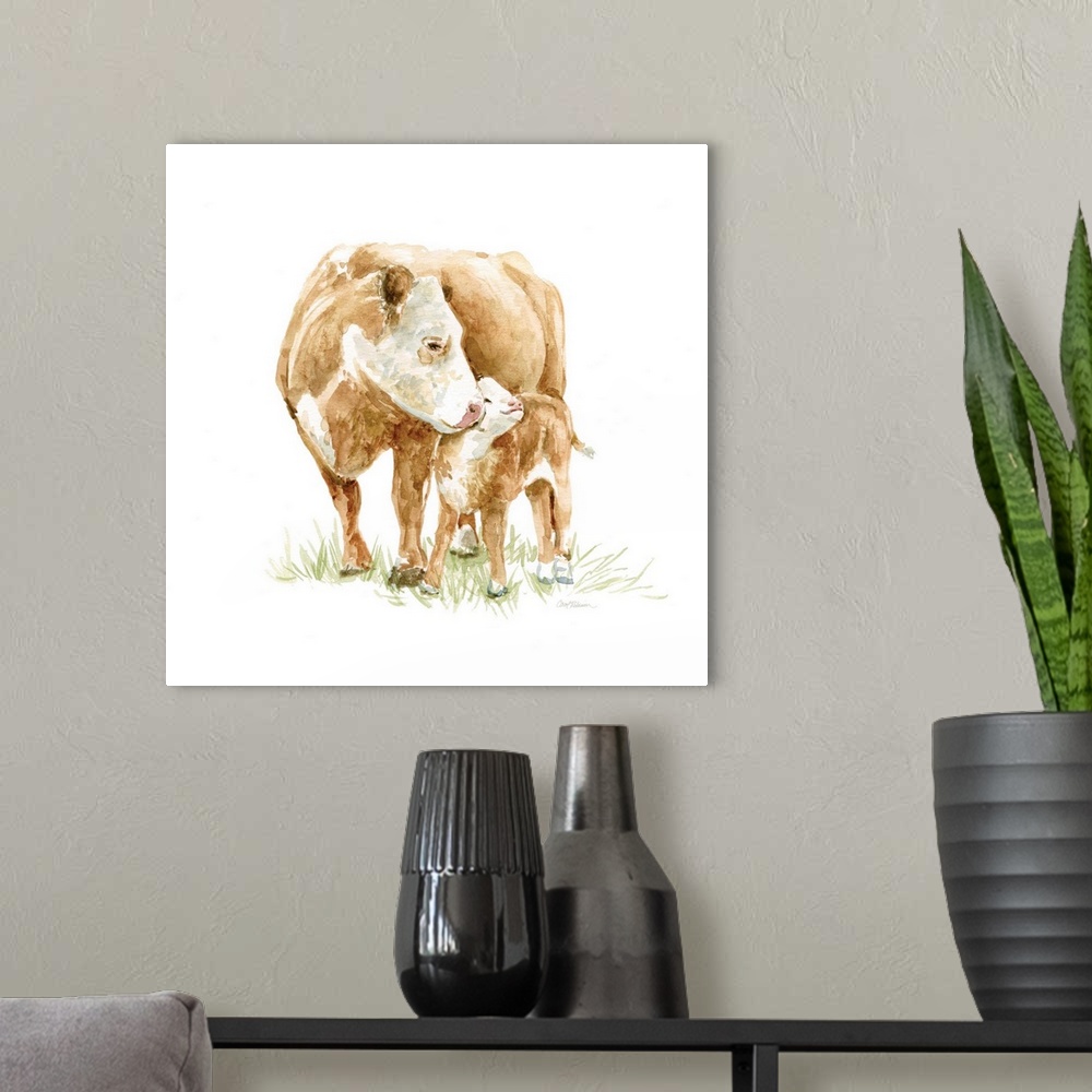 A modern room featuring Cow