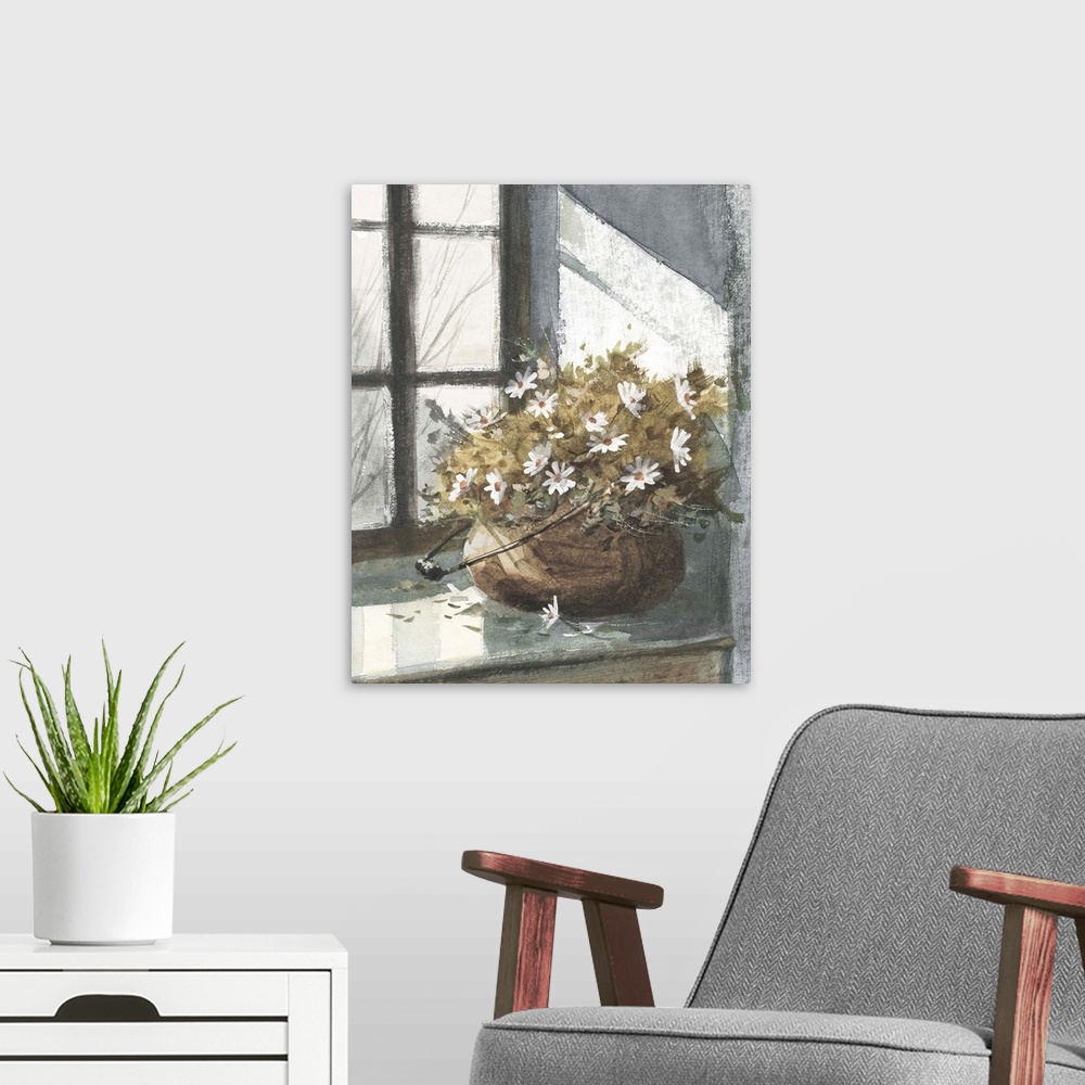 A modern room featuring Daisies in the Window