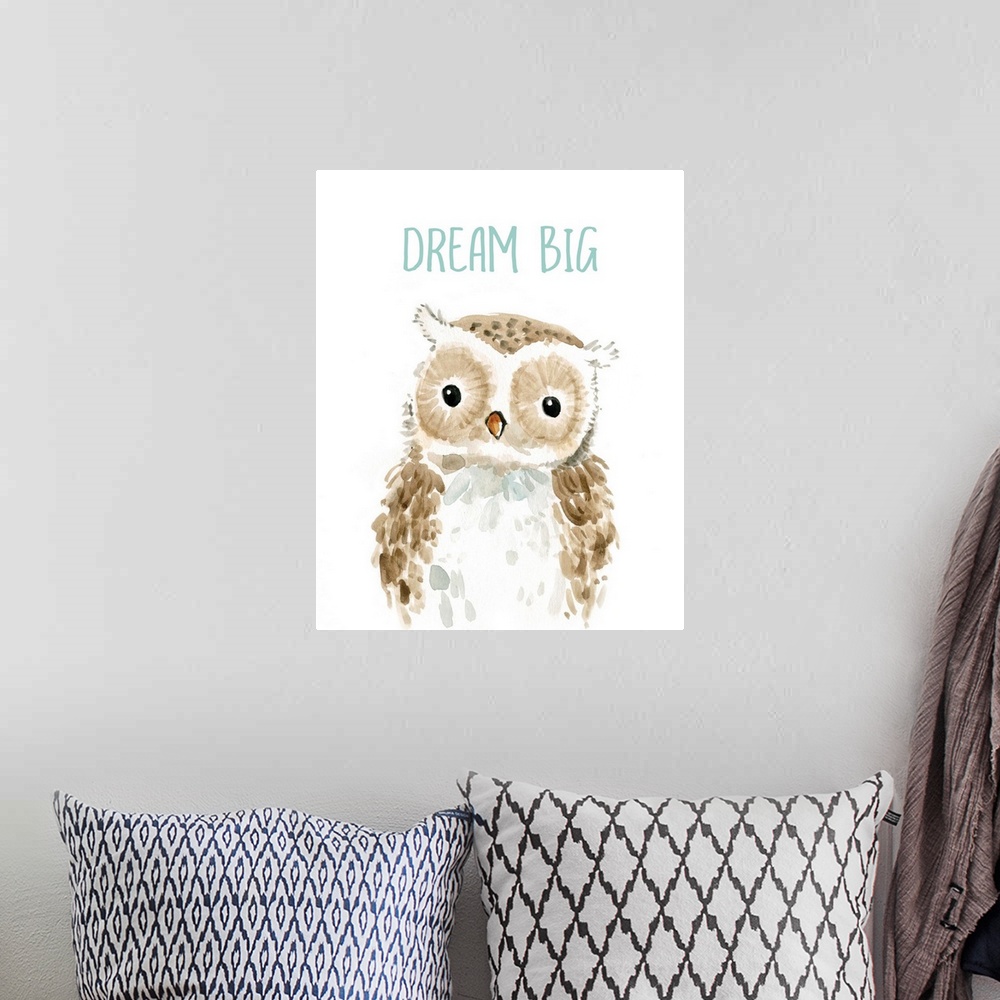 A bohemian room featuring Dream Big Owl