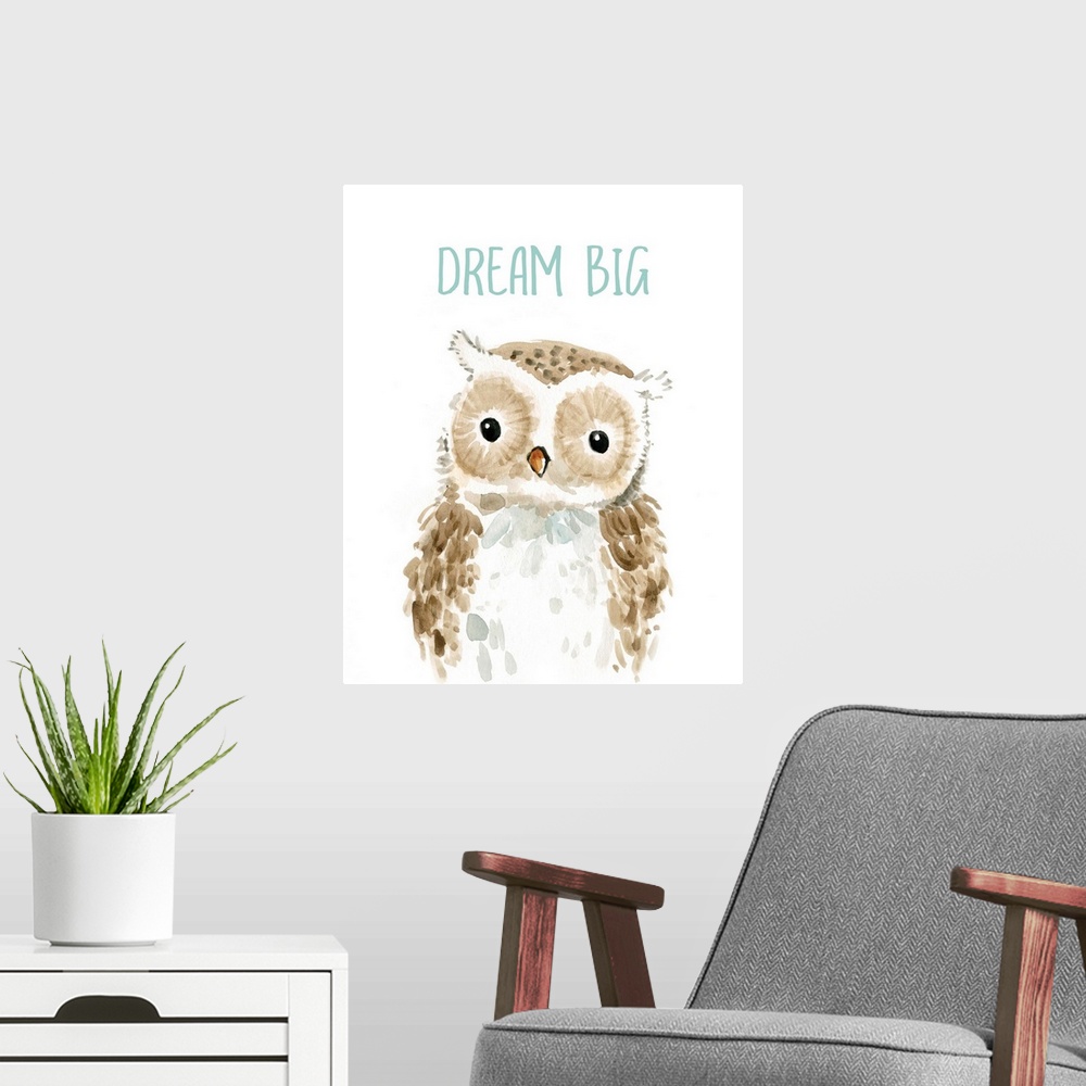 A modern room featuring Dream Big Owl