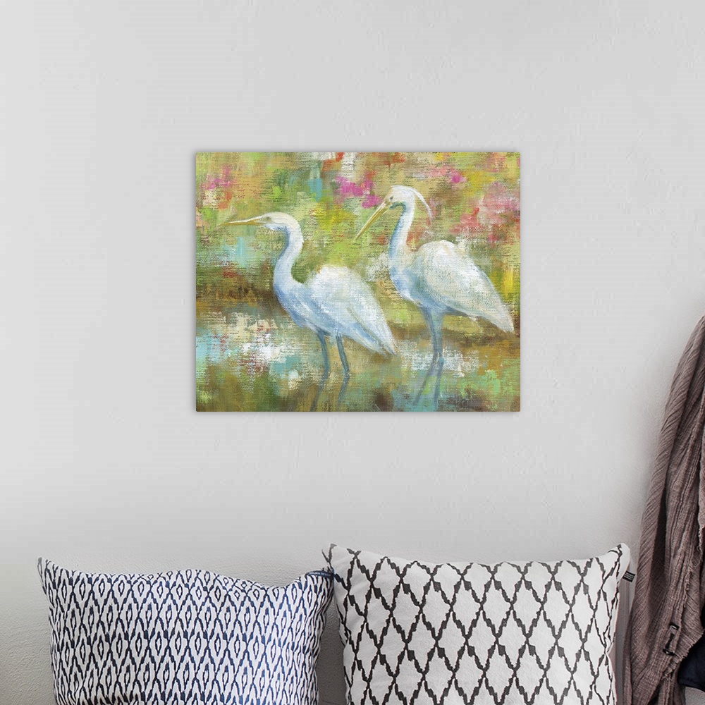 A bohemian room featuring Egret Tapestry