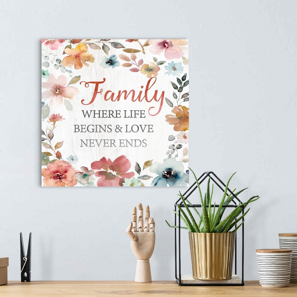 A bohemian room featuring Family Life Begins