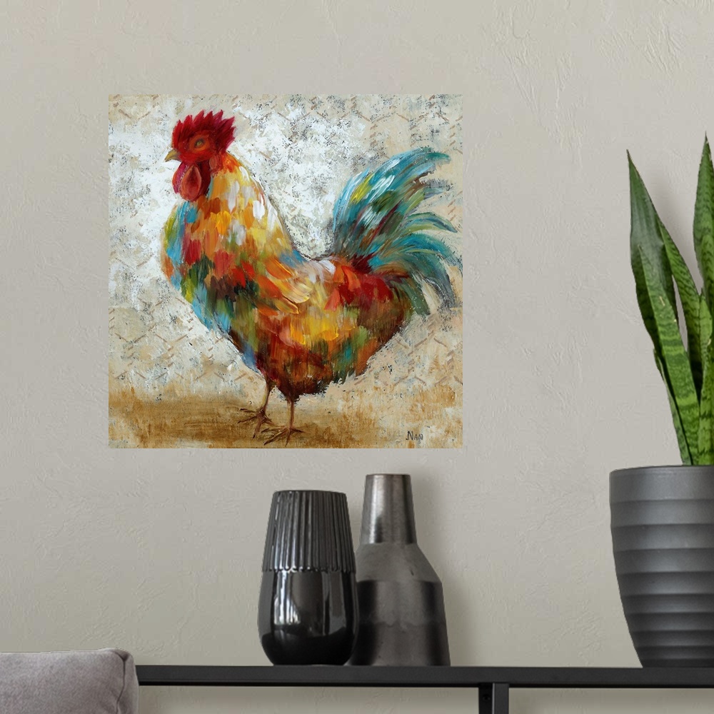 A modern room featuring Fancy Rooster II