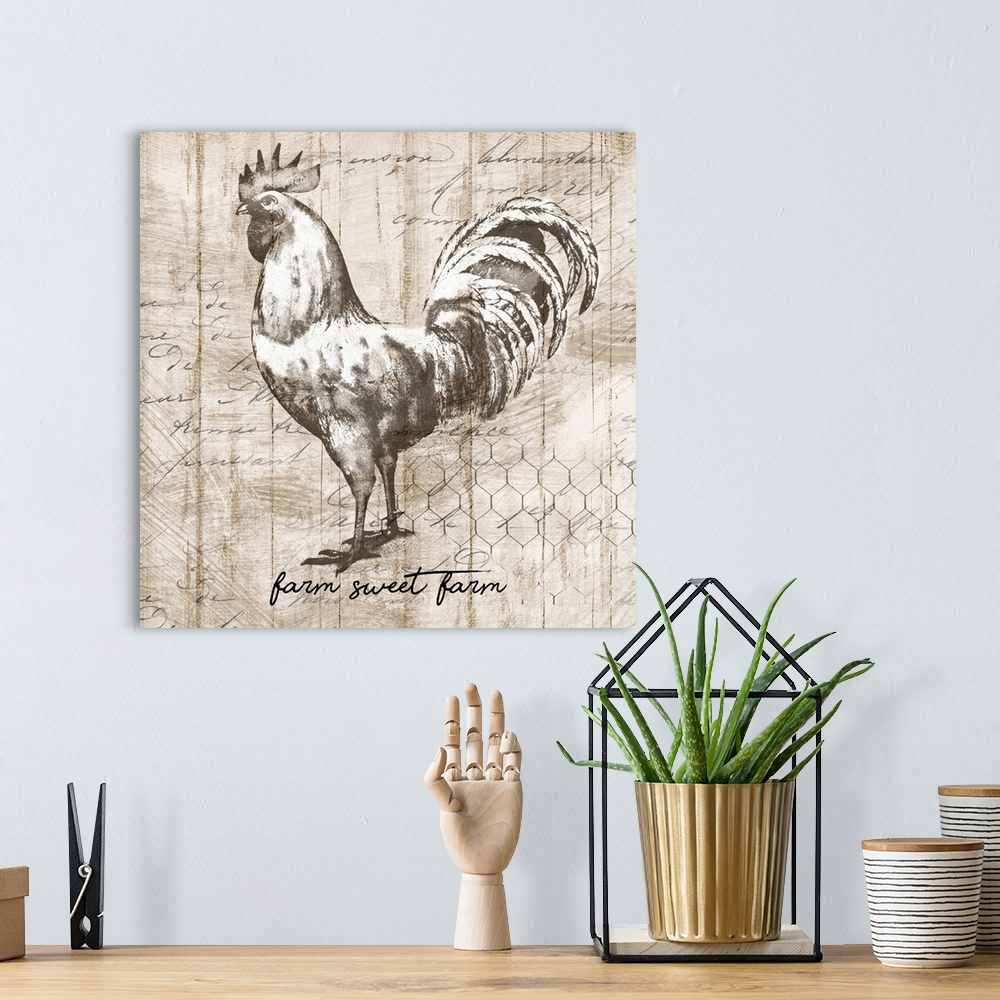 A bohemian room featuring Farm Rooster