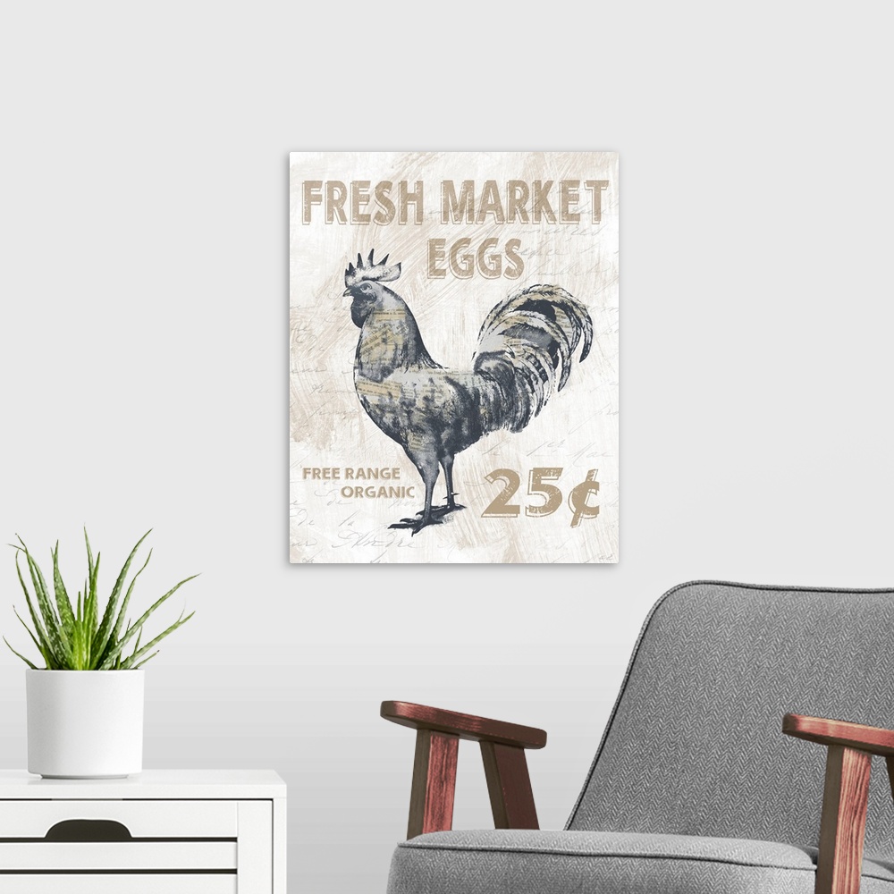 A modern room featuring Fresh Market Rooster