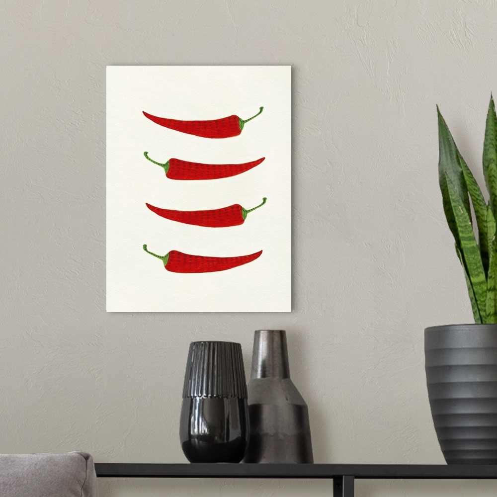 A modern room featuring Hot Peppers