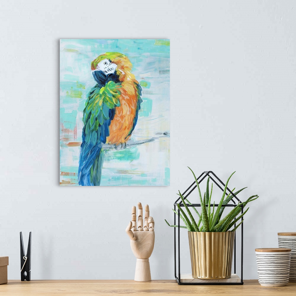 A bohemian room featuring Island Parrot II