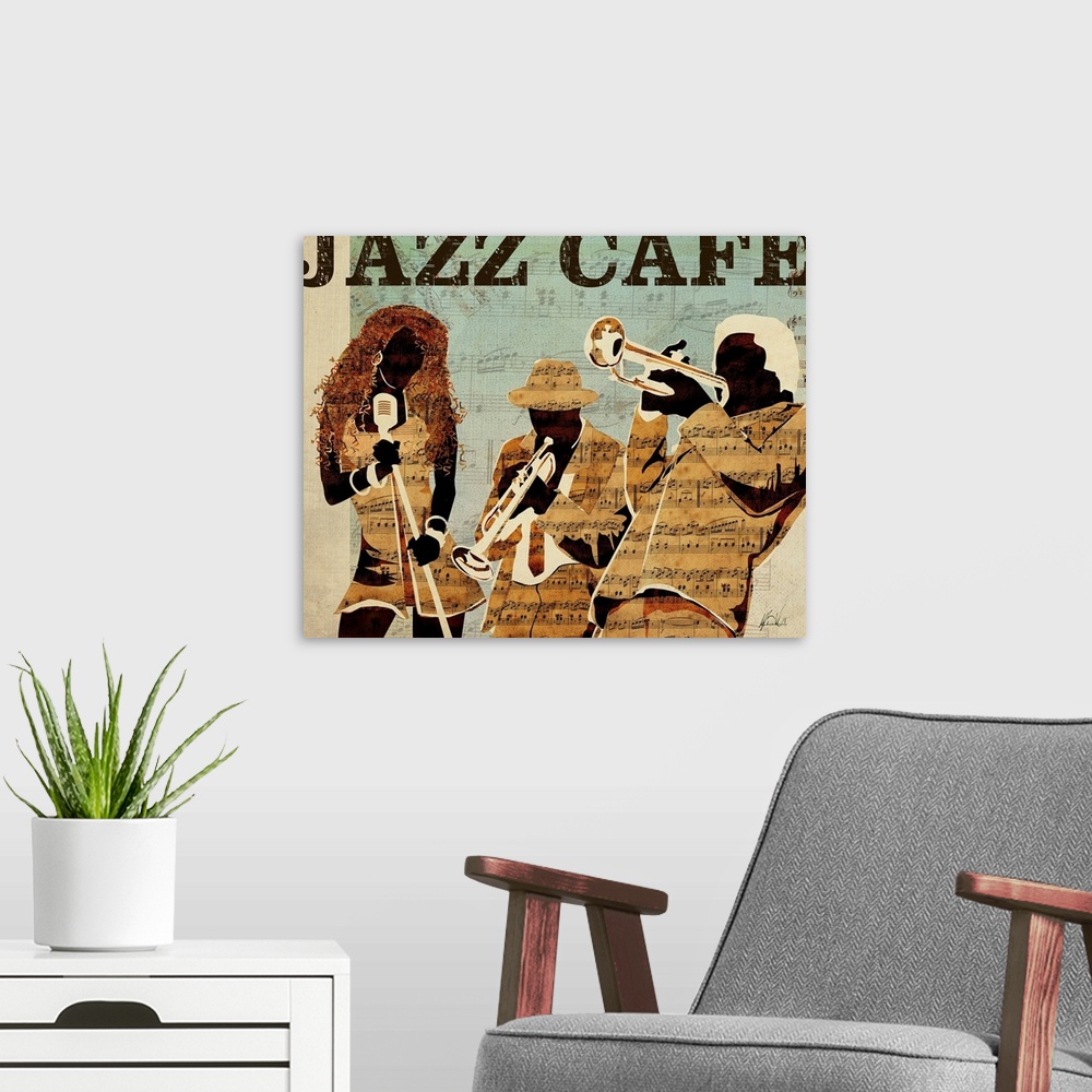 A modern room featuring Jazz Cafe