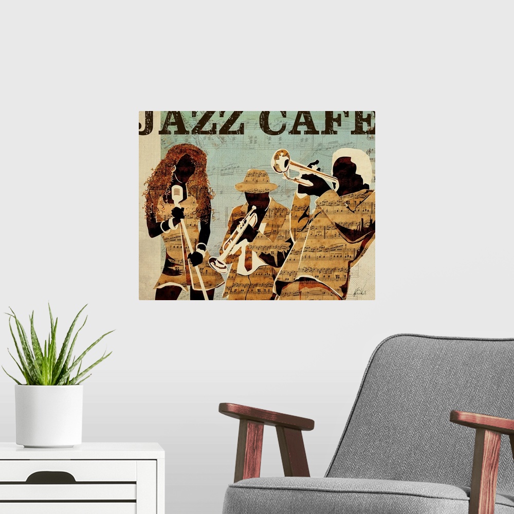 A modern room featuring Jazz Cafe
