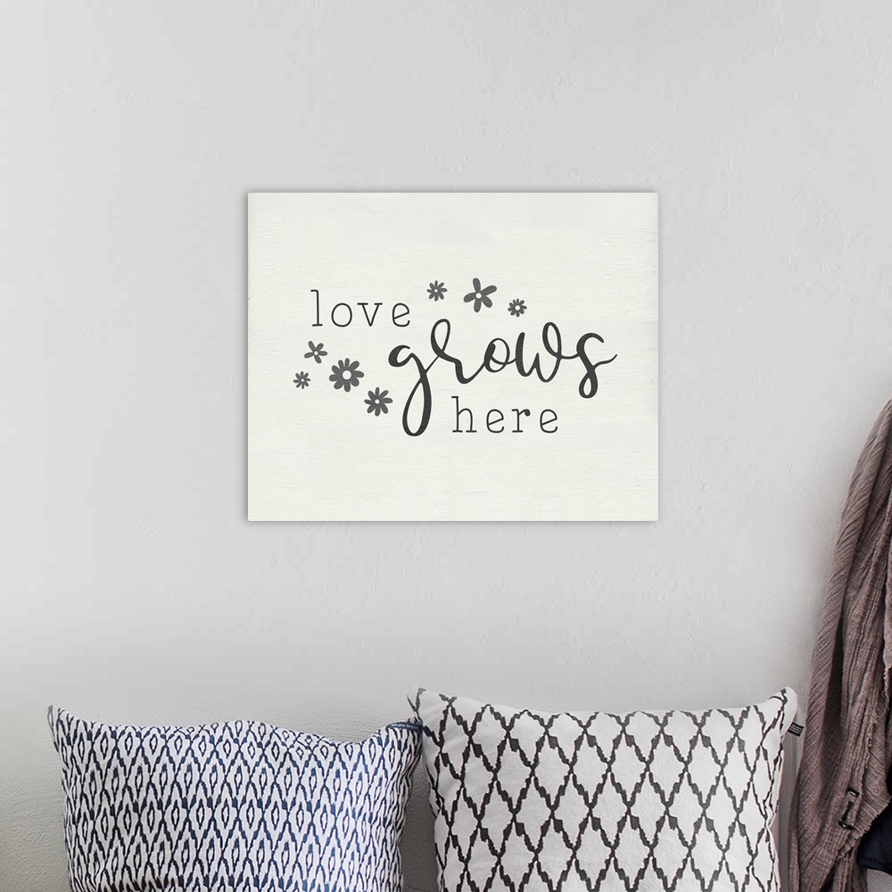 A bohemian room featuring Love Grows