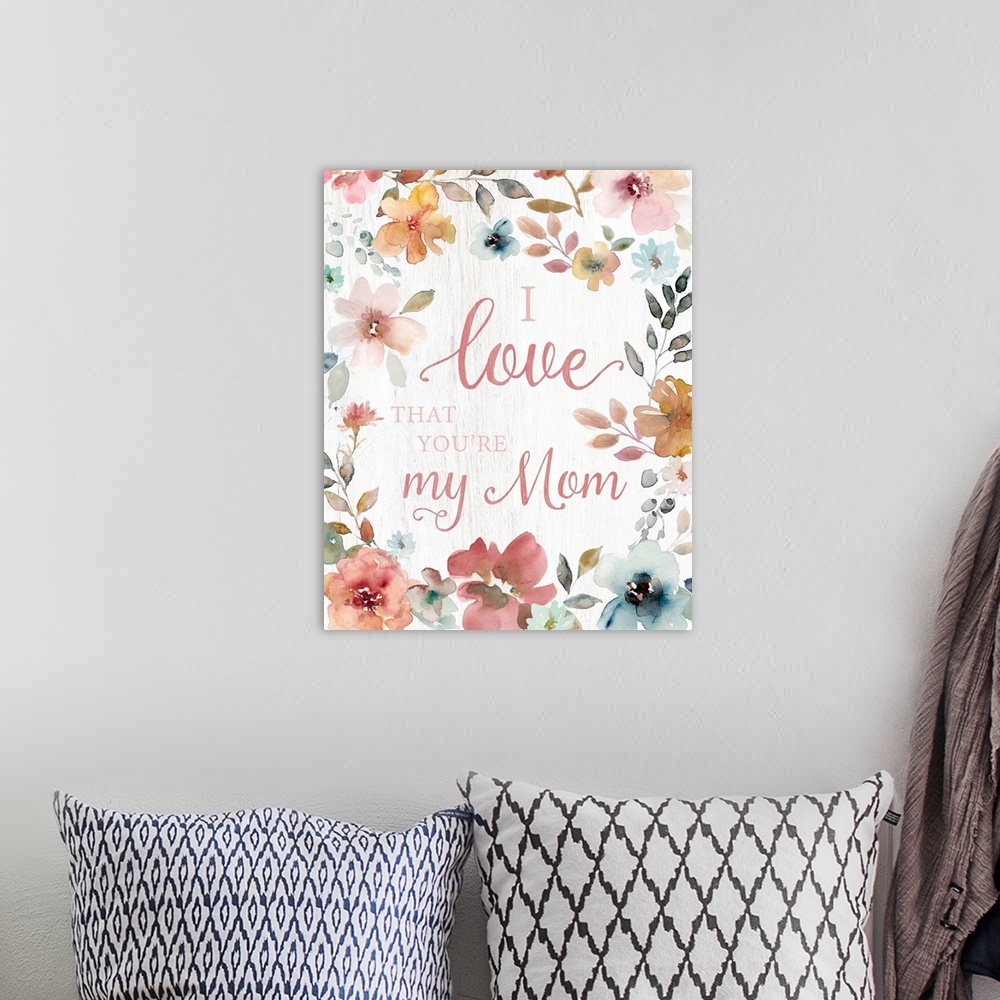 A bohemian room featuring Love Mom