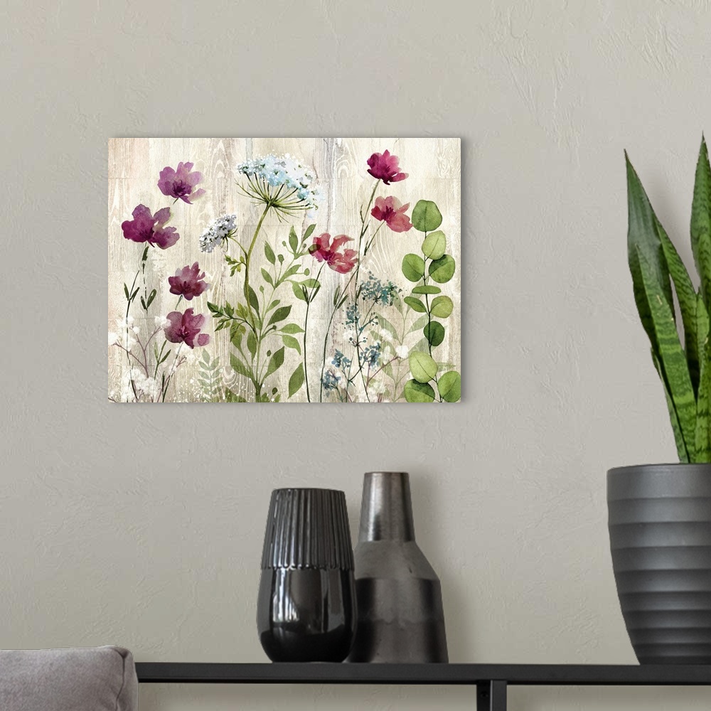 A modern room featuring Meadow Flowers I