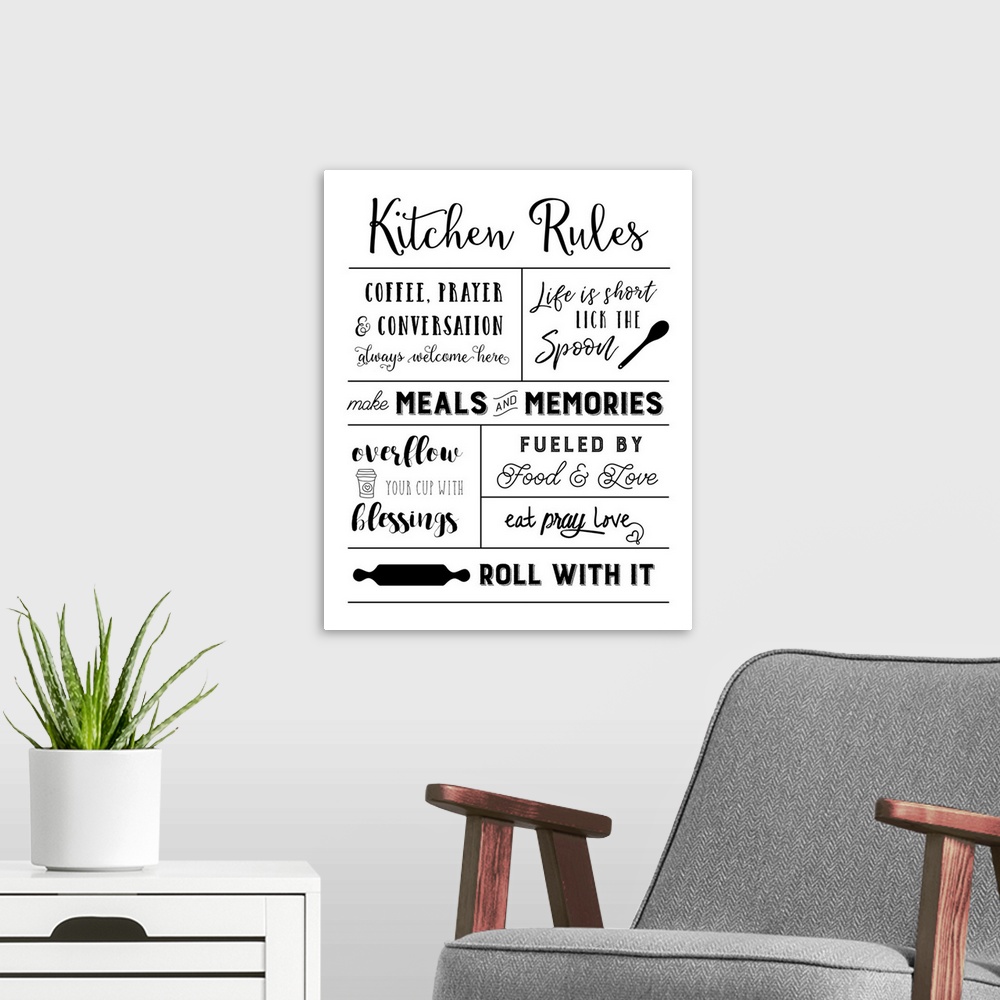 A modern room featuring Meals And Memories Rules