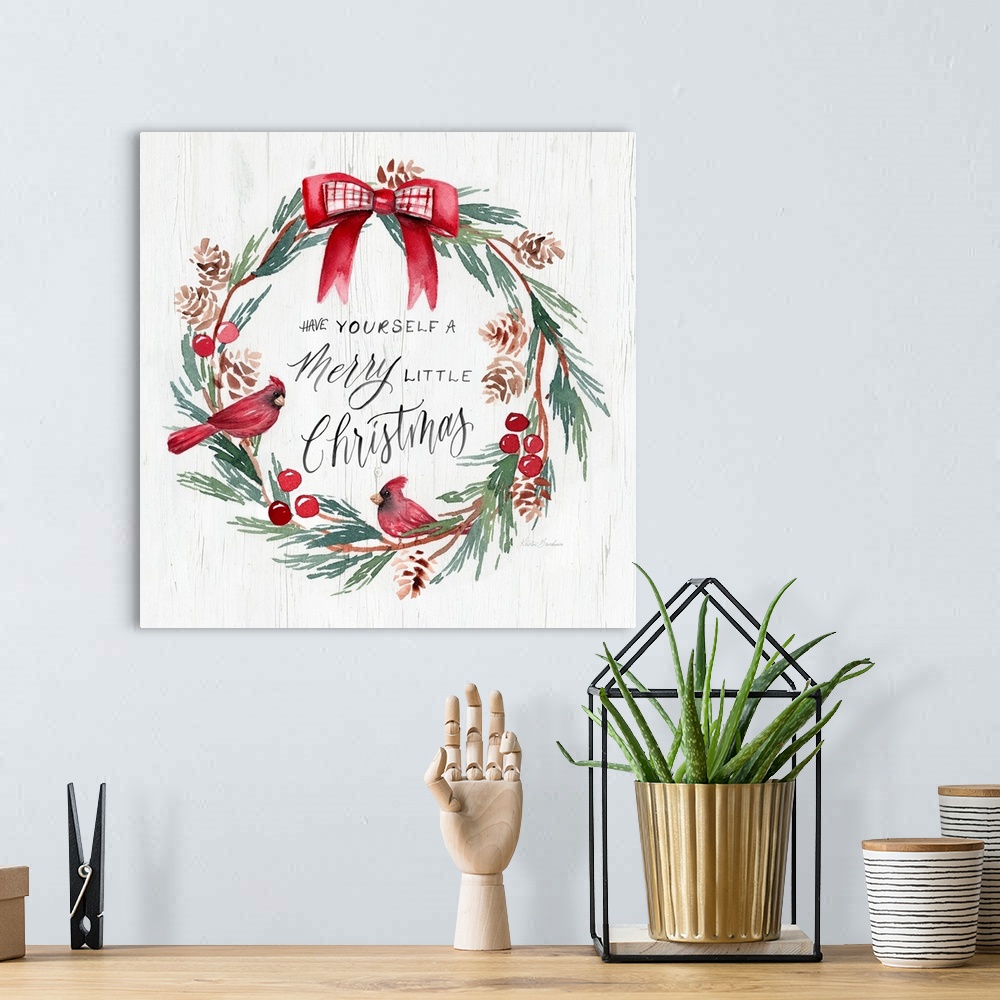 A bohemian room featuring Merry Little Wreath