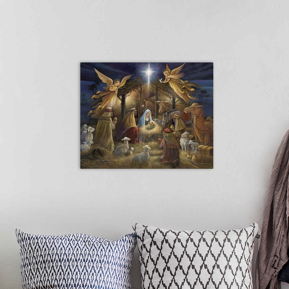A bohemian room featuring Nativity