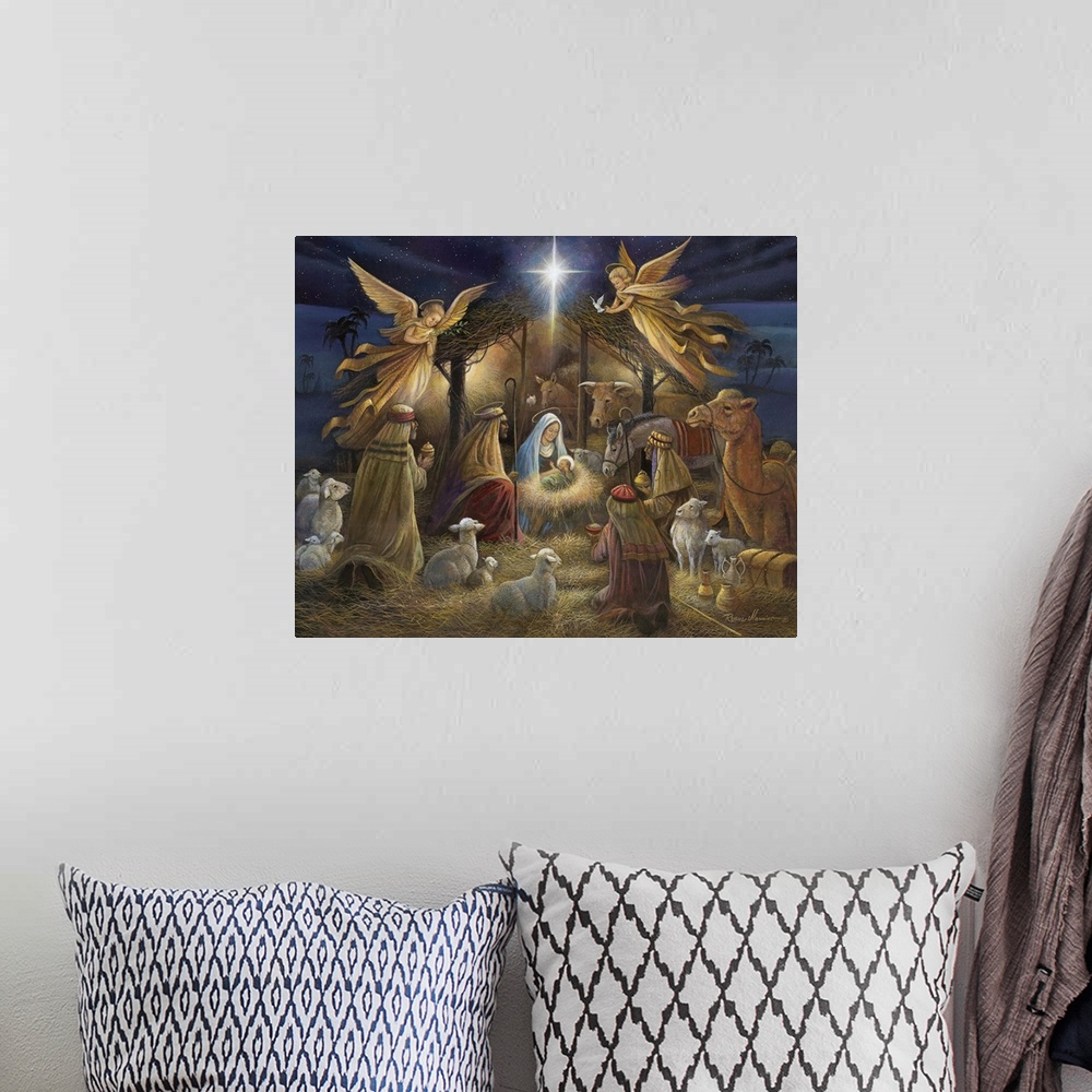 A bohemian room featuring Nativity
