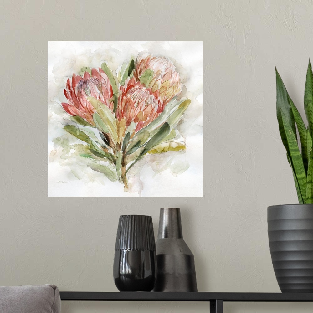 A modern room featuring Pale Protea II