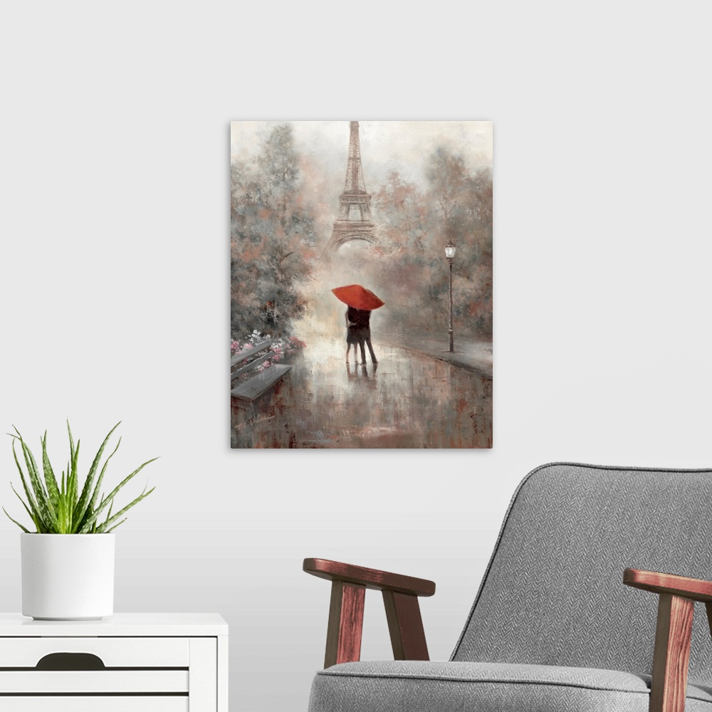 A modern room featuring Paris in the Mist