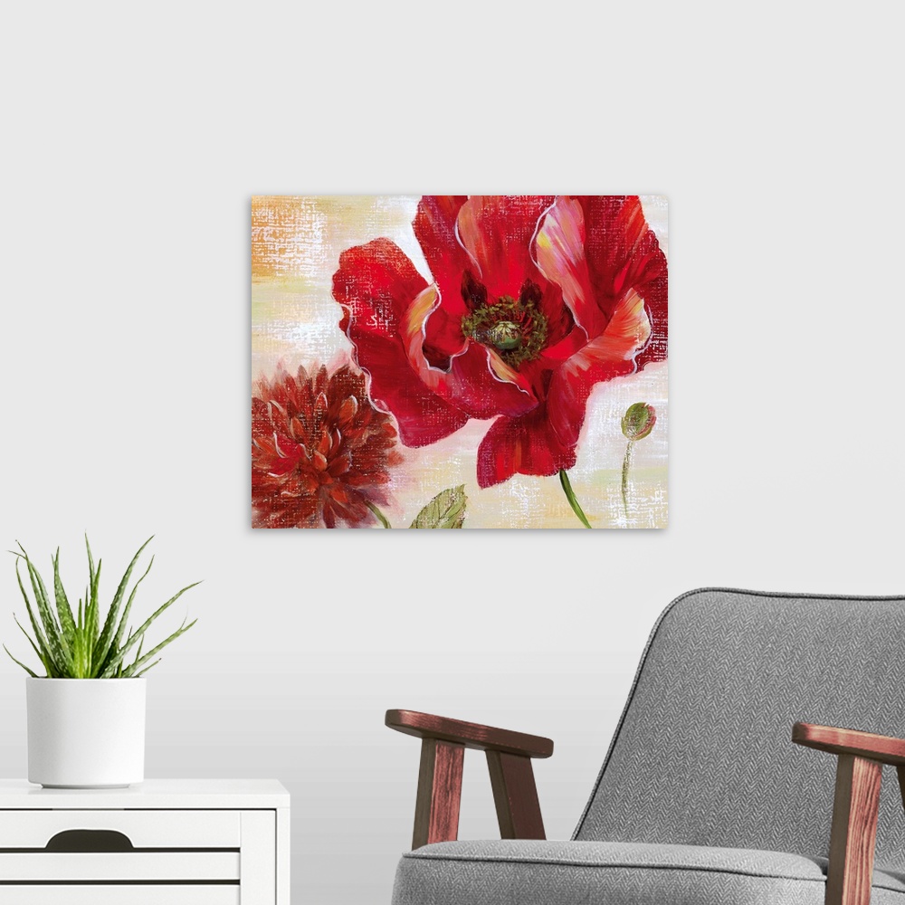A modern room featuring Passion for Poppies II