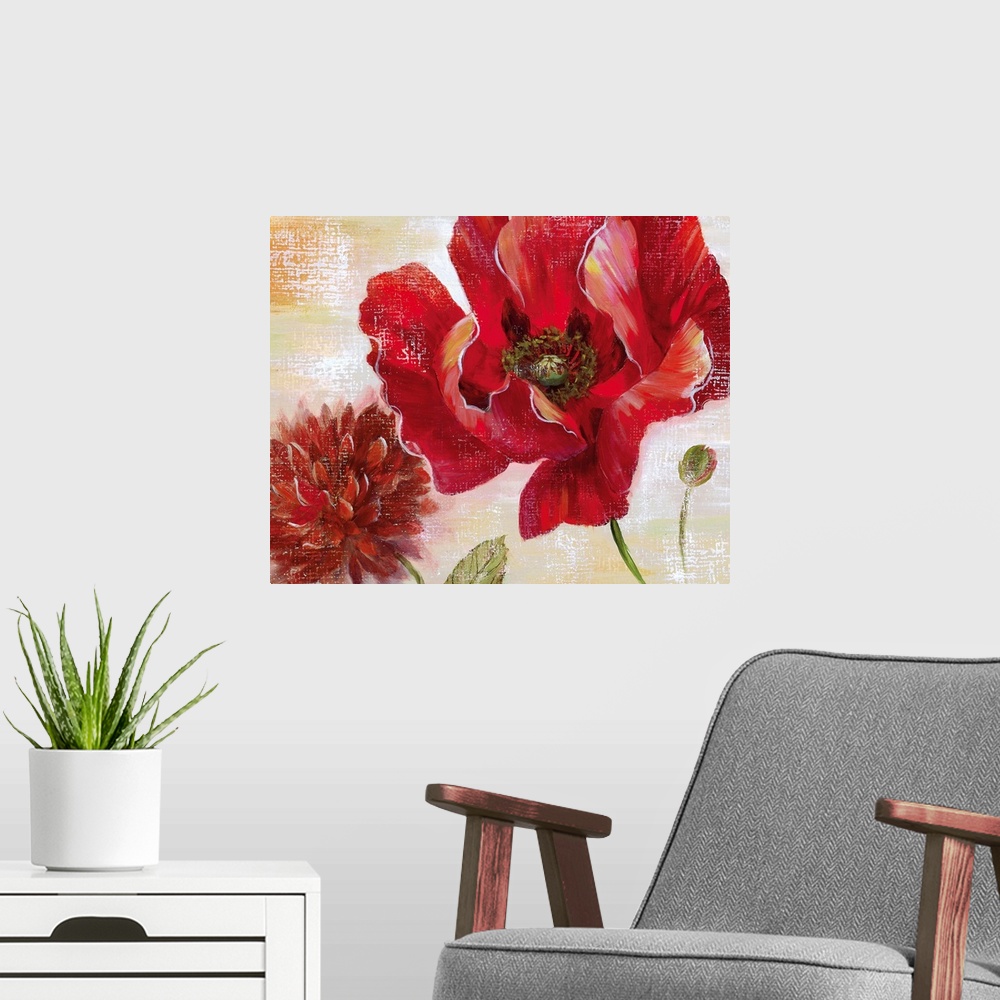 A modern room featuring Passion for Poppies II