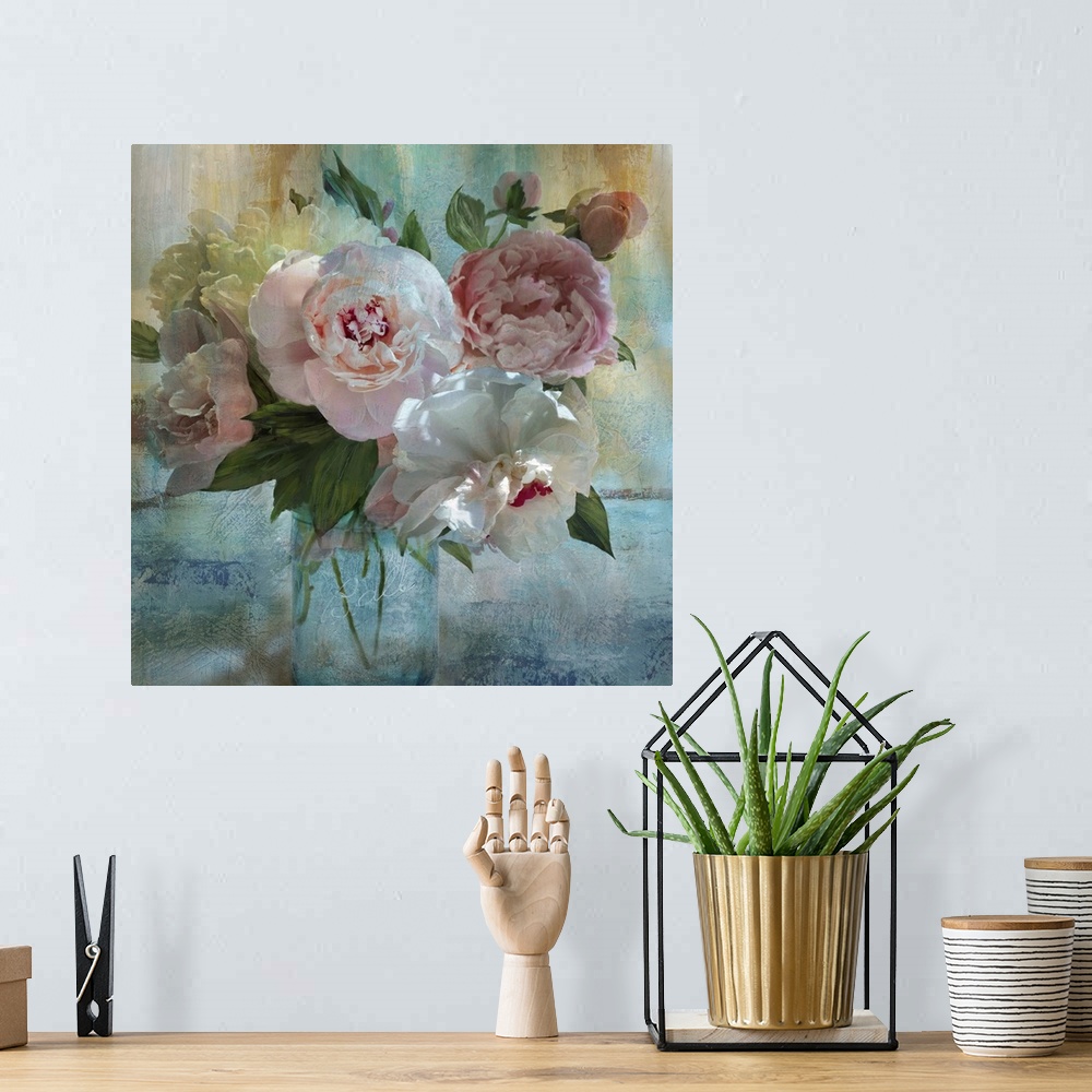 A bohemian room featuring Peony Bouquet I