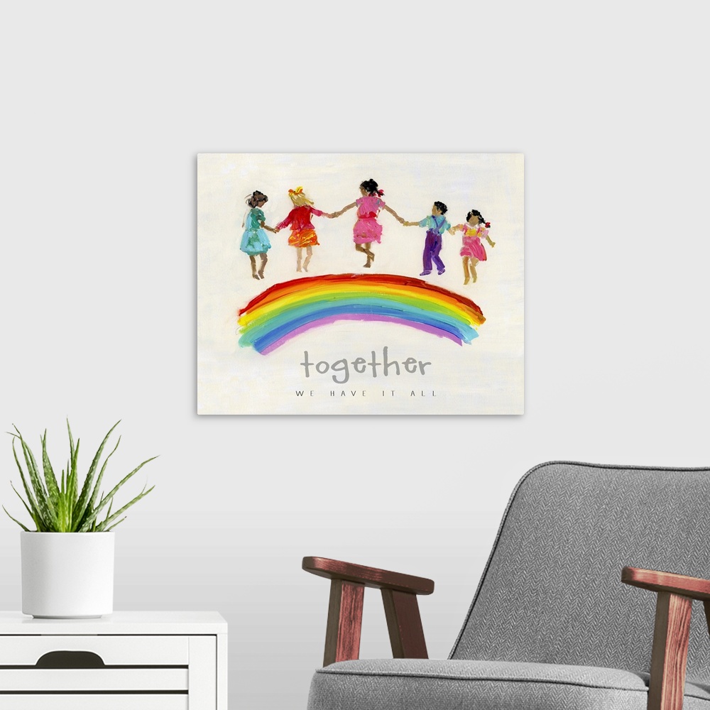 A modern room featuring Rainbow Kids Together