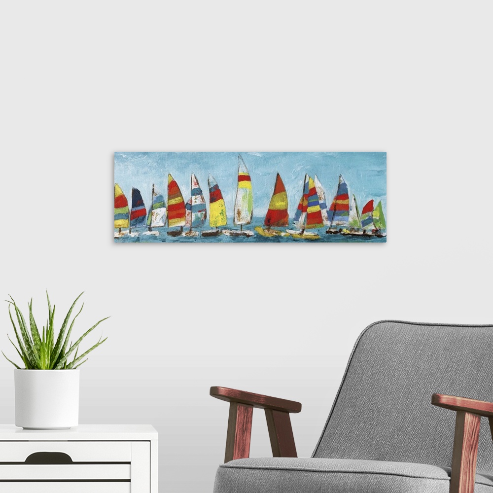 A modern room featuring Sailing Away