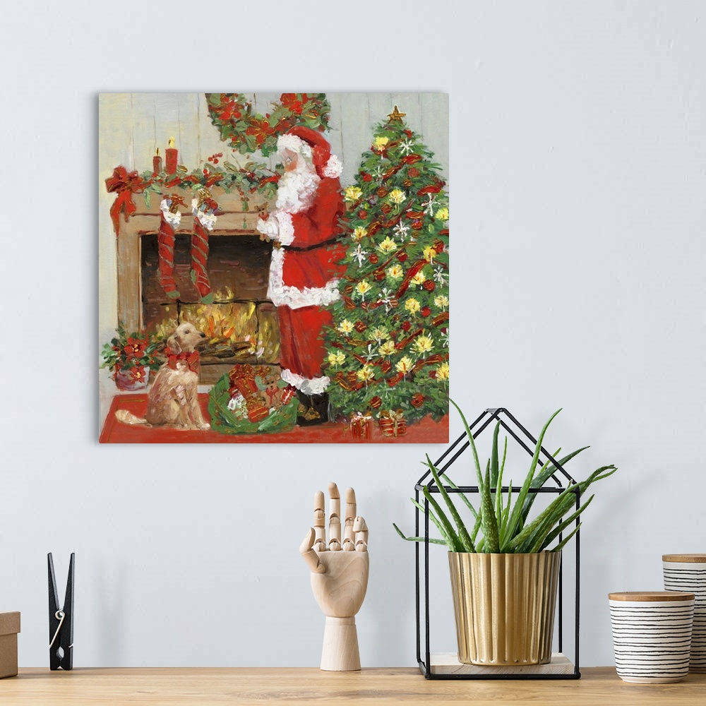 A bohemian room featuring Santa's Helper