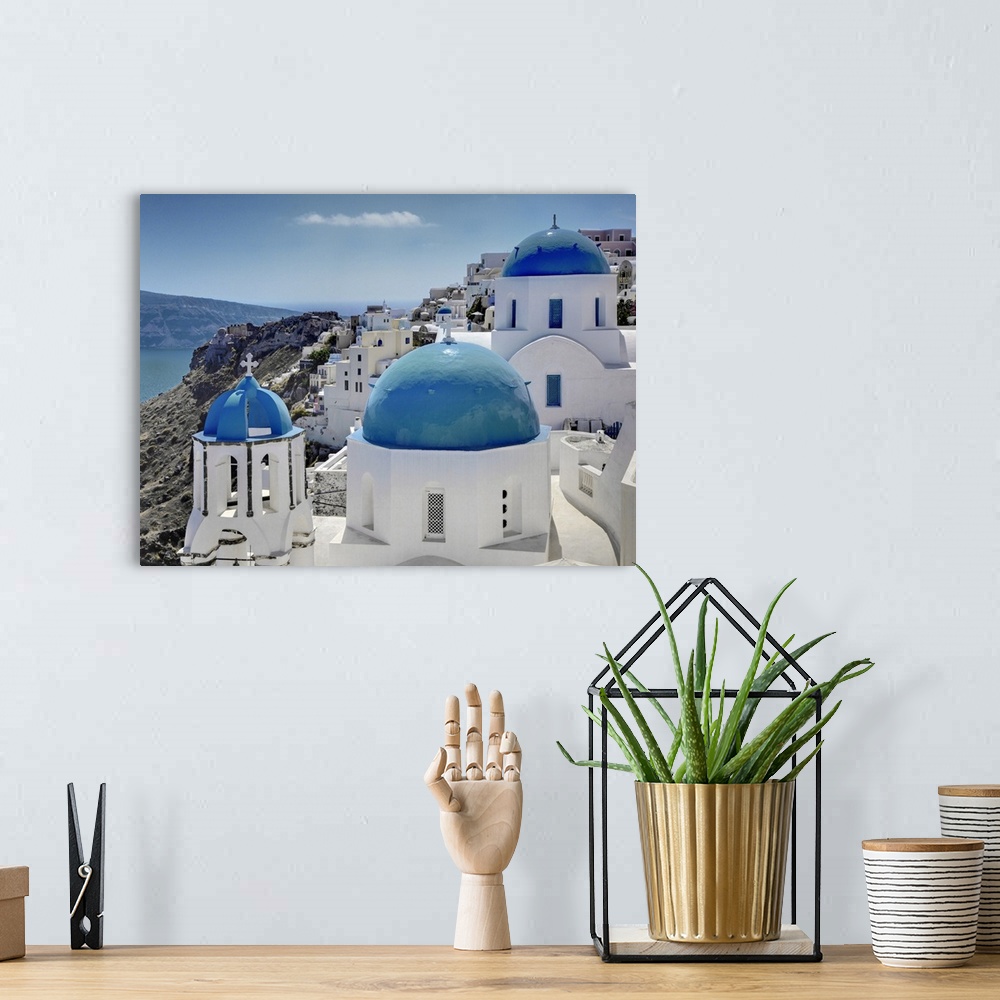 A bohemian room featuring Oia, Santorini, Greece