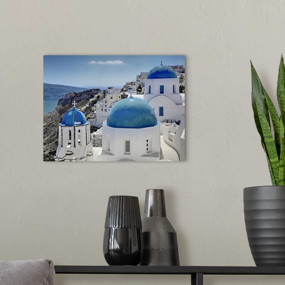 A modern room featuring Oia, Santorini, Greece