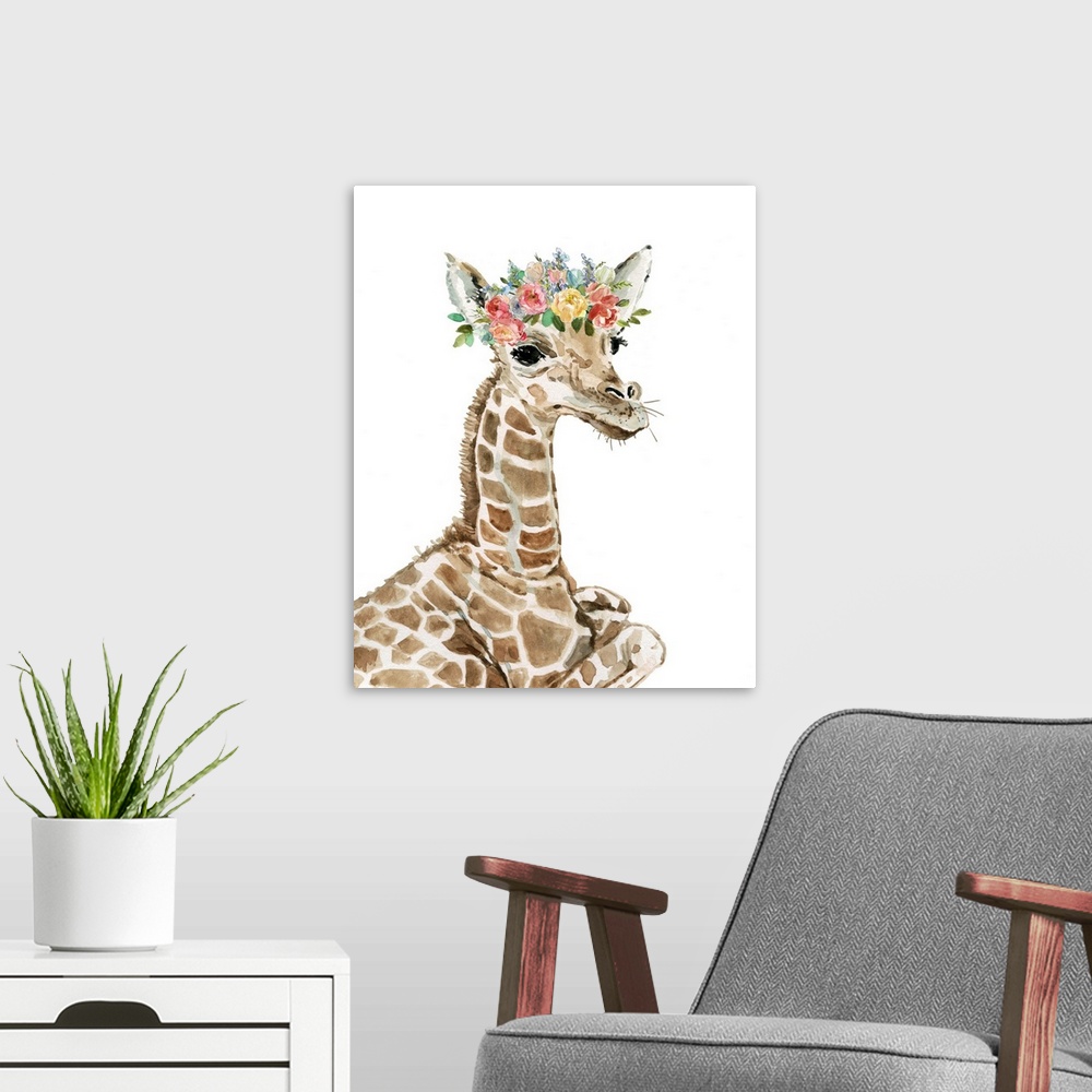 A modern room featuring Savannah Giraffe