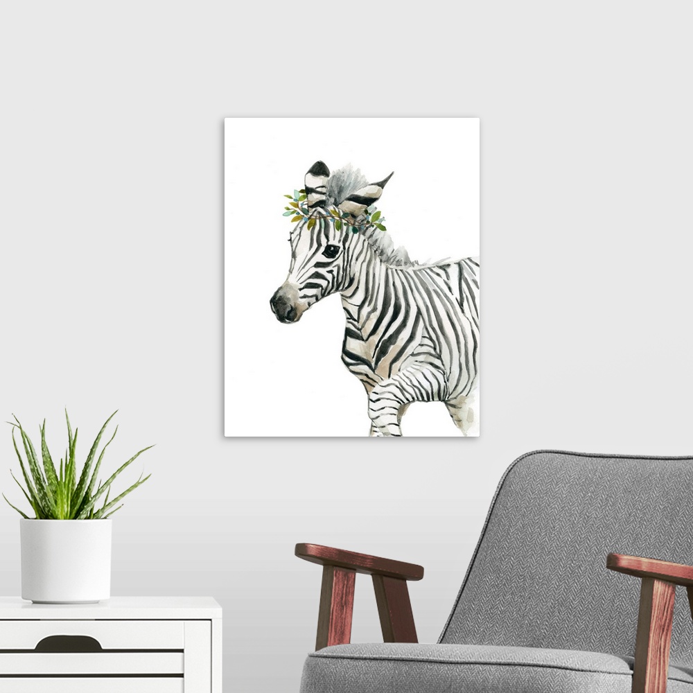 A modern room featuring Savannah Zebra