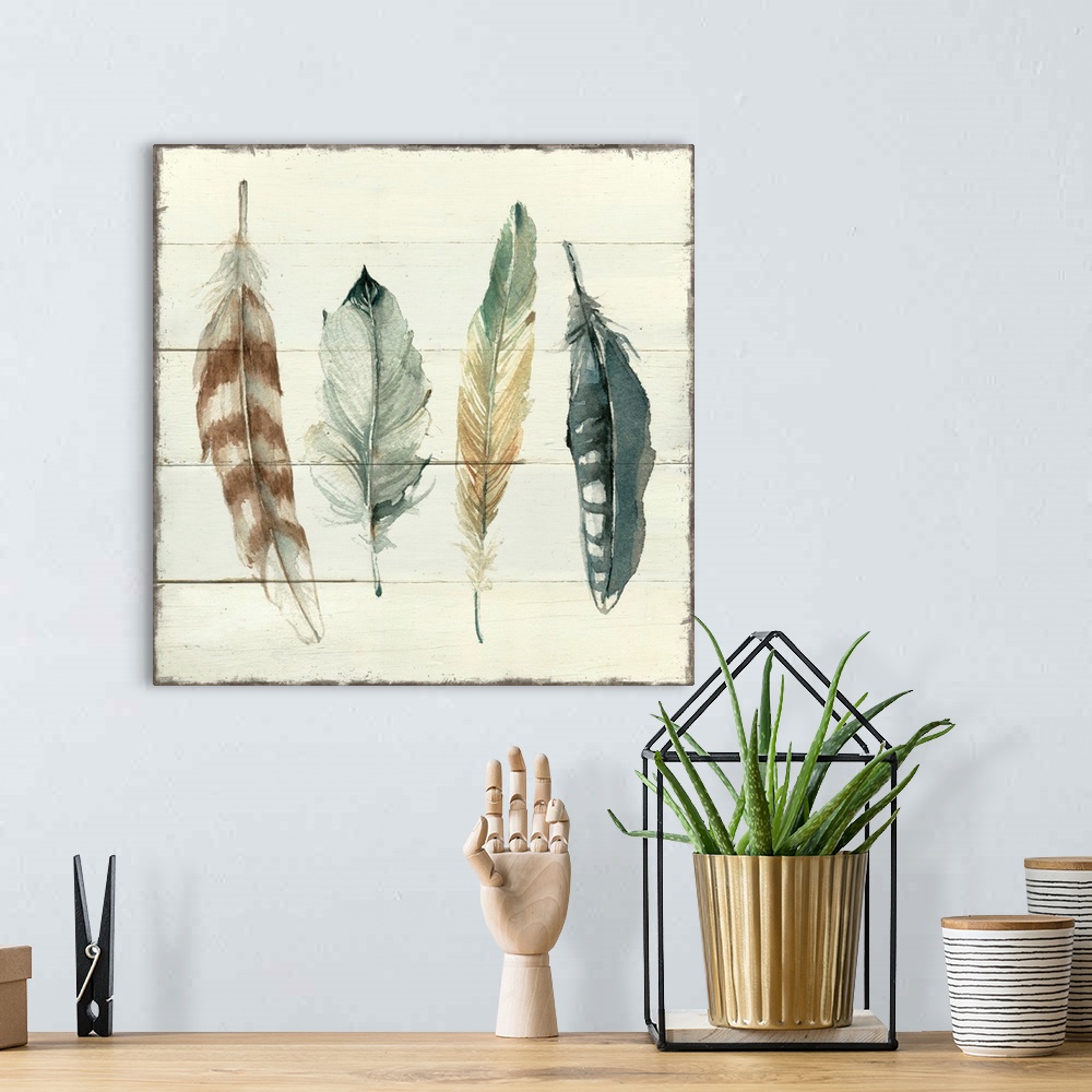 A bohemian room featuring Shiplap Feathers I