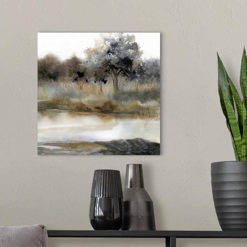 A modern room featuring Silent Waters II