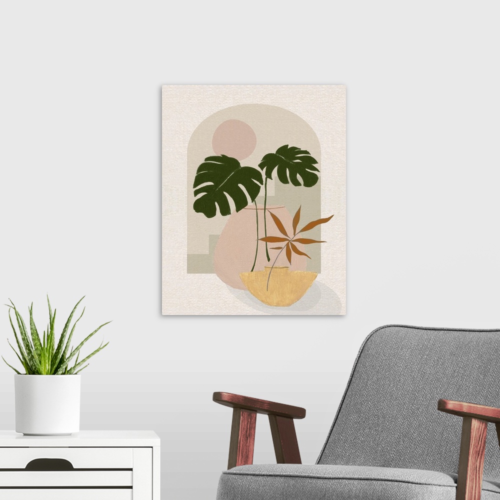 A modern room featuring Simple Nature Sunset I