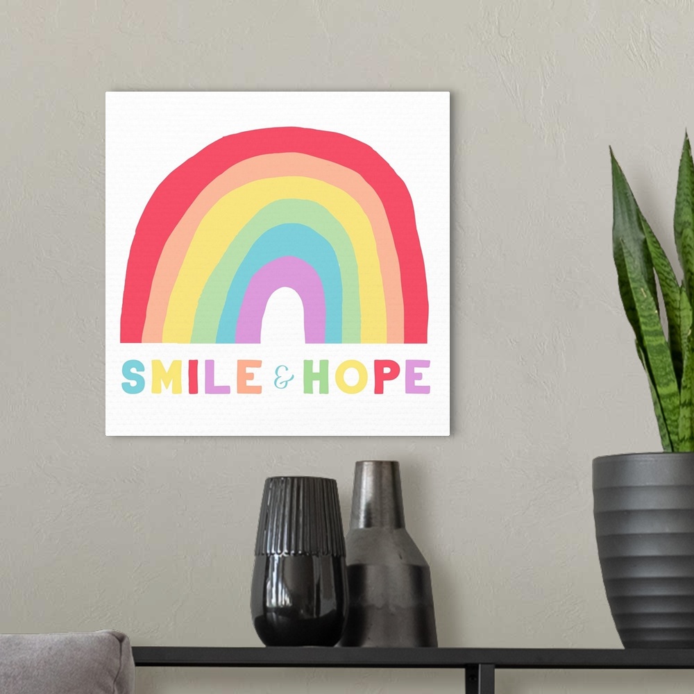 A modern room featuring Smile and Hope