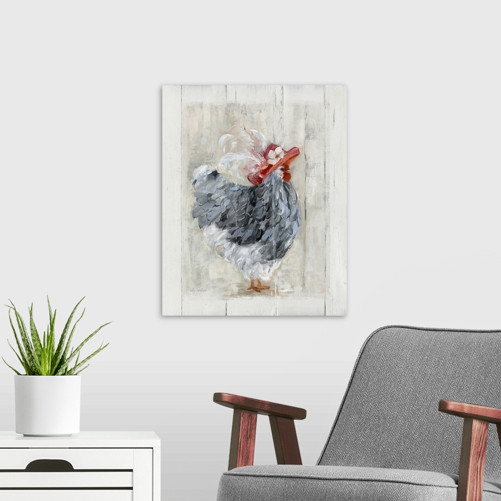 A modern room featuring Sunday Best Hen