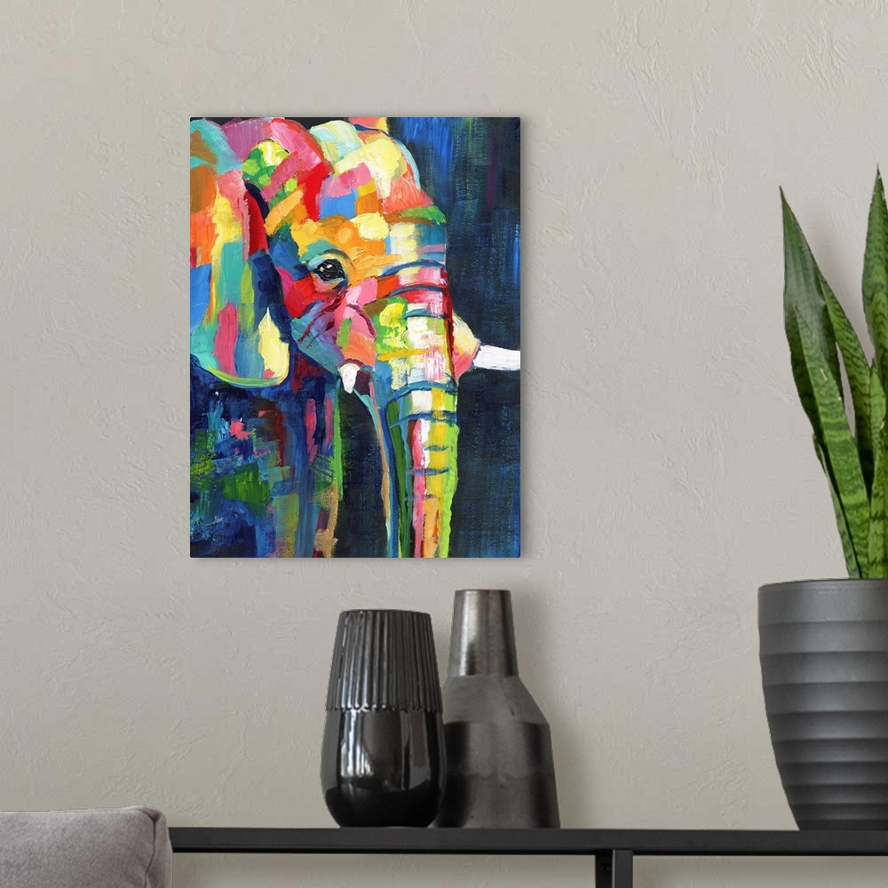 A modern room featuring Vibrant Elephant