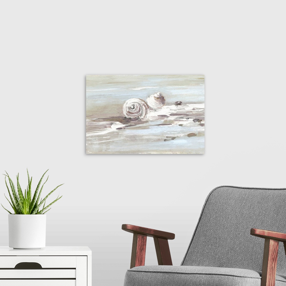A modern room featuring Washed Ashore II