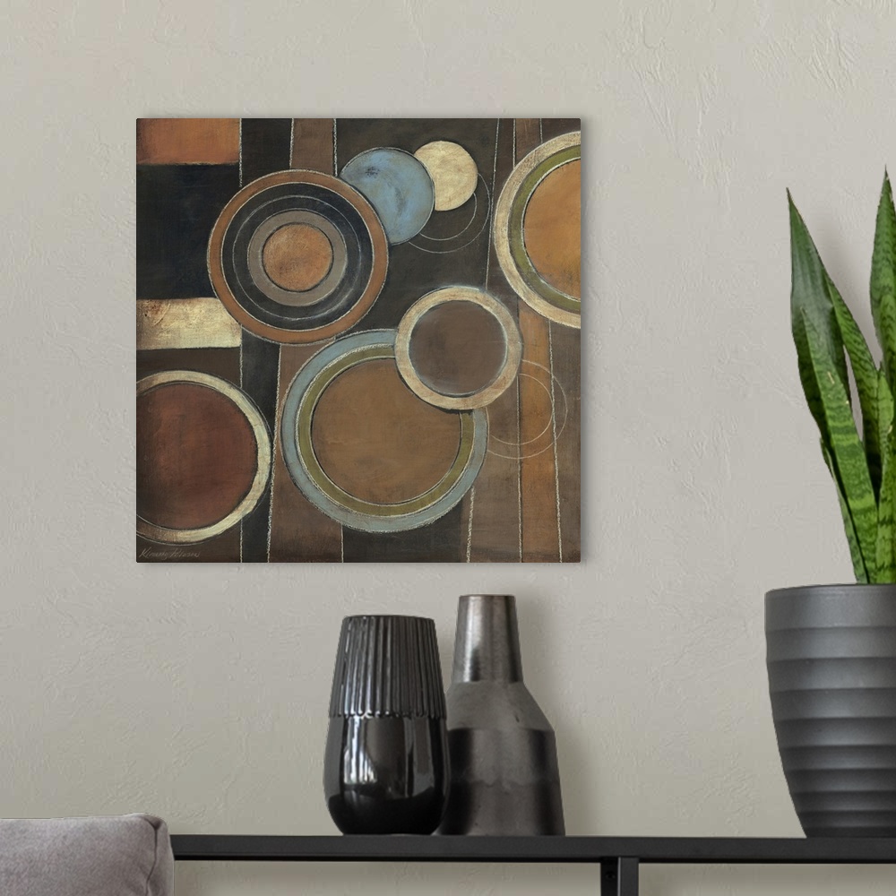 A modern room featuring Abstract Circles I