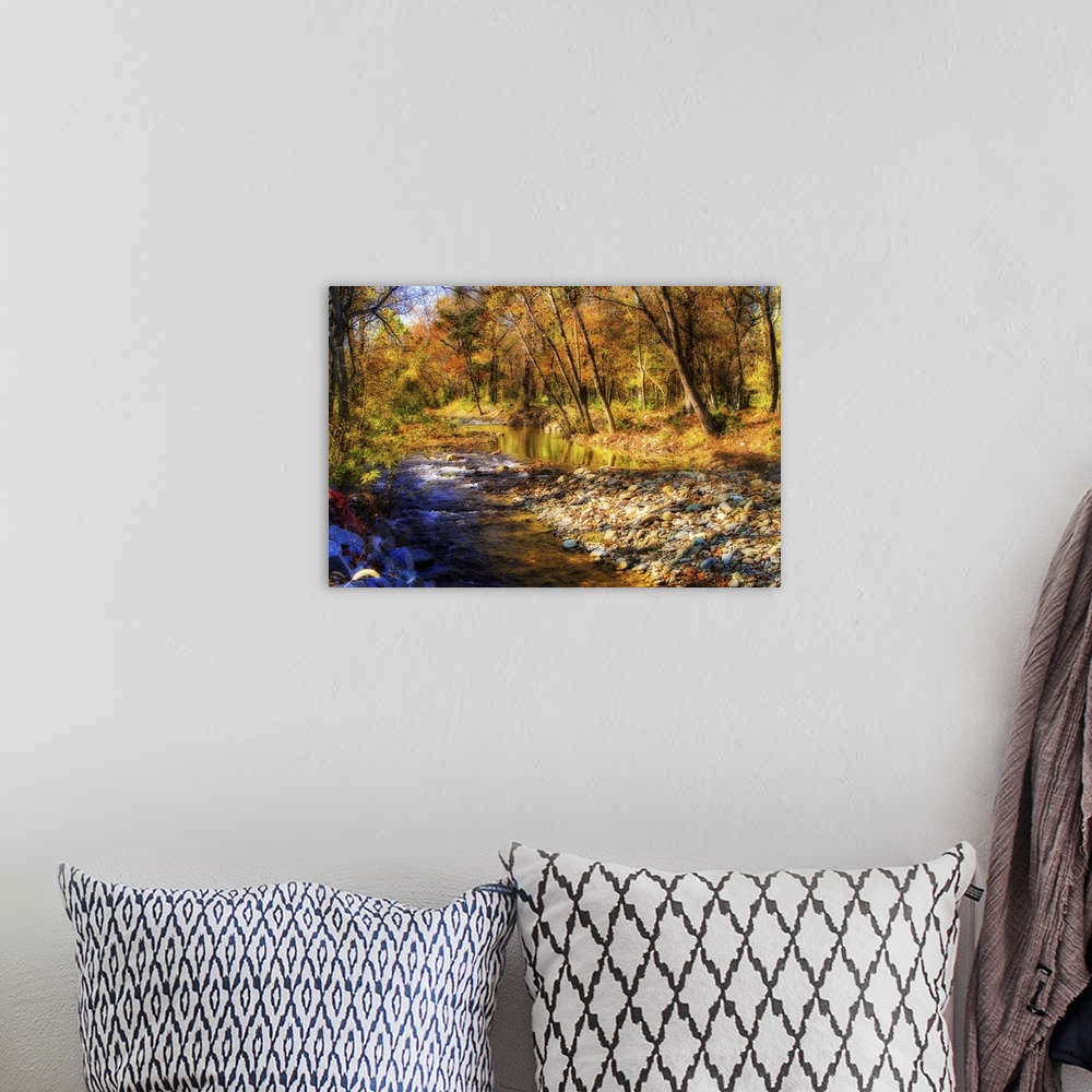 A bohemian room featuring Autumn Waters I