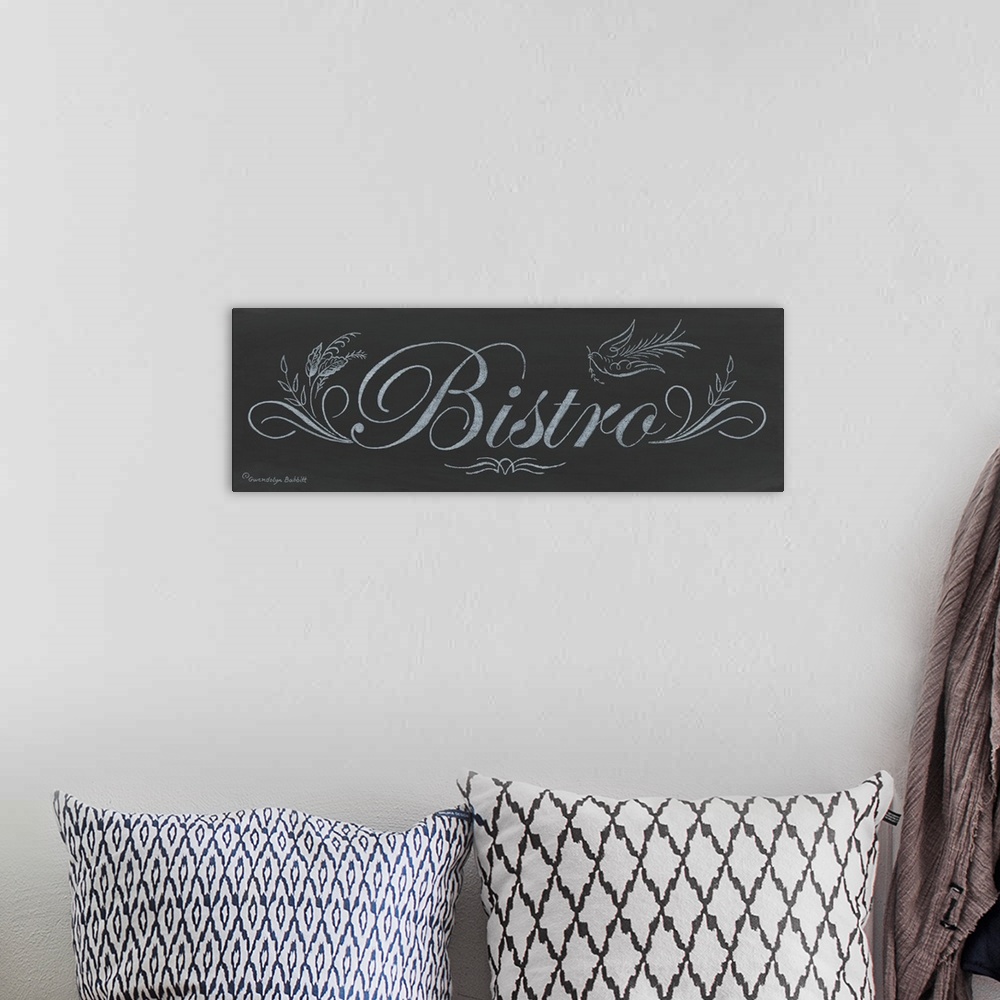 A bohemian room featuring Bistro Chalkboard