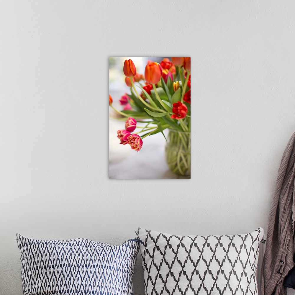 A bohemian room featuring Blooming Tulips