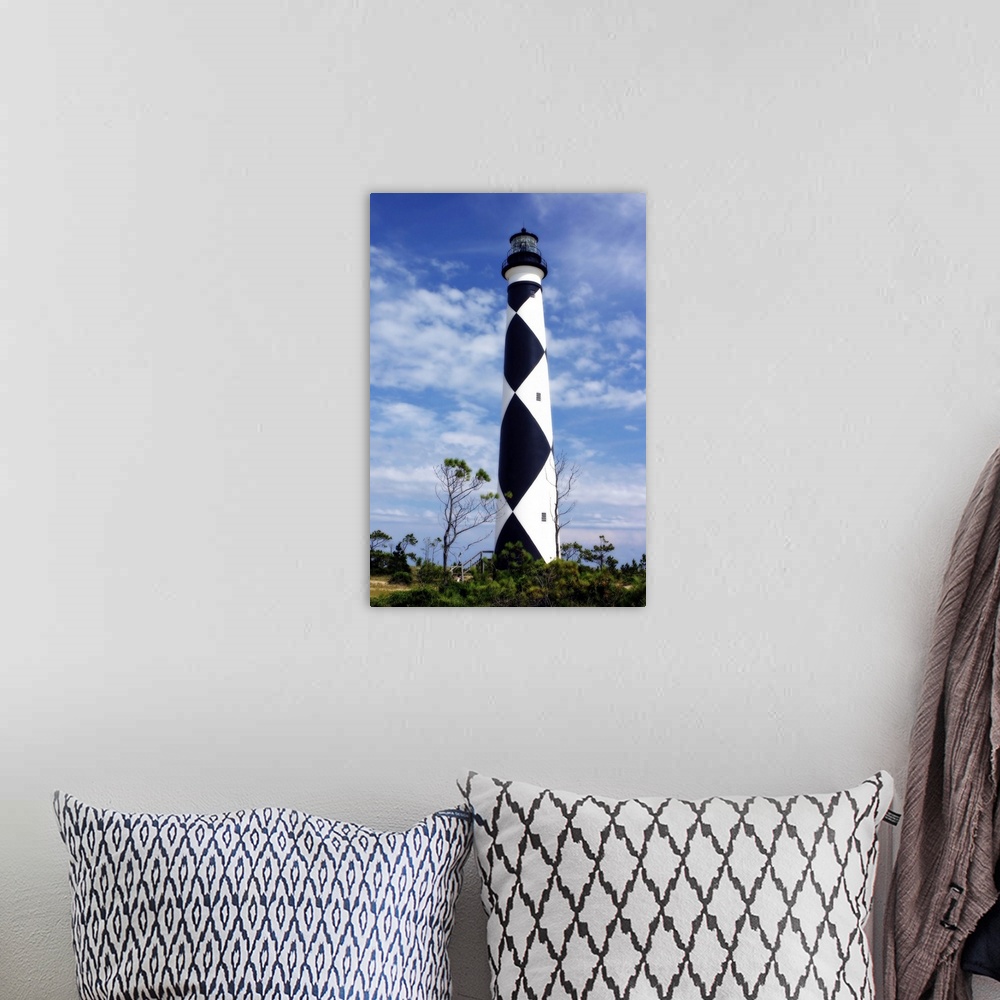 A bohemian room featuring Cape Lookout Lighthouse