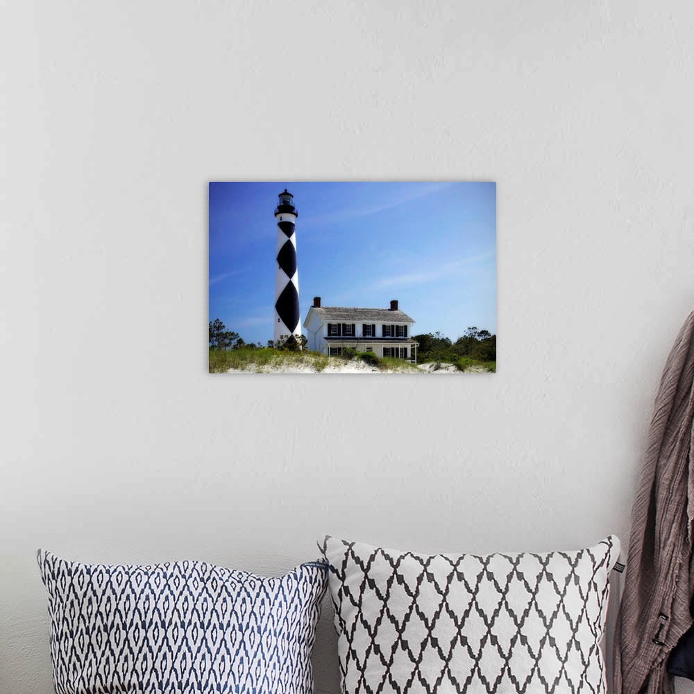 A bohemian room featuring Cape Lookout Light 2