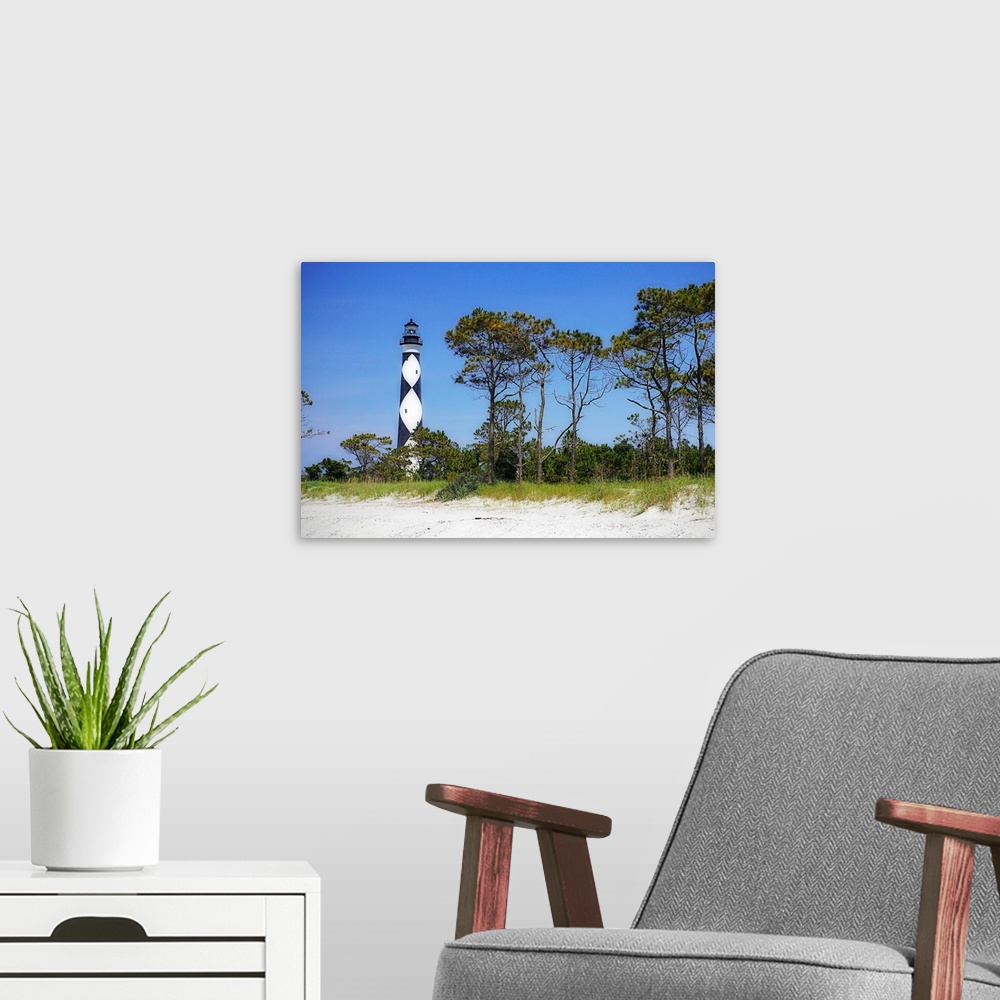 A modern room featuring Cape Lookout Light 3