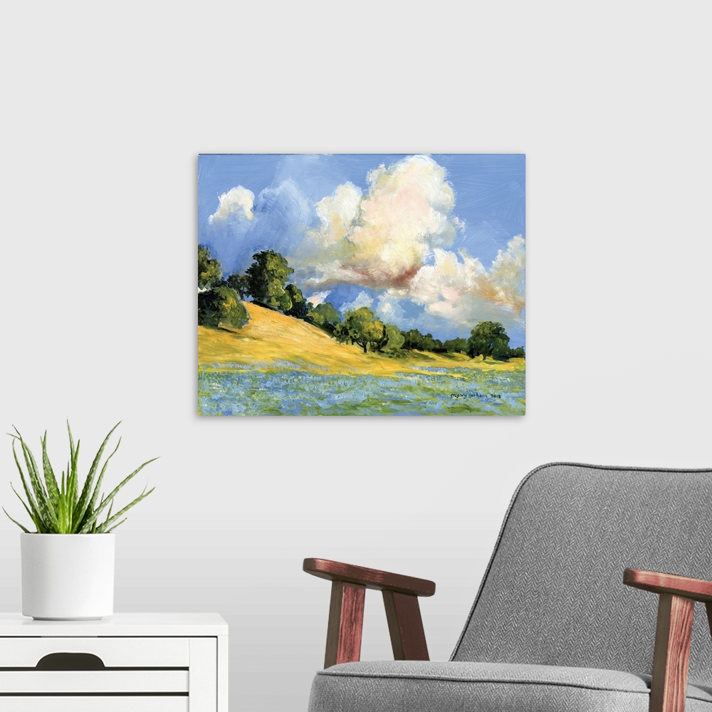 A modern room featuring Clouds & Lupine
