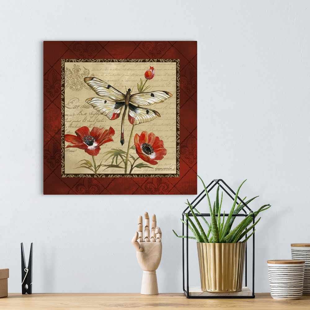 A bohemian room featuring Dragonfly And Poppies