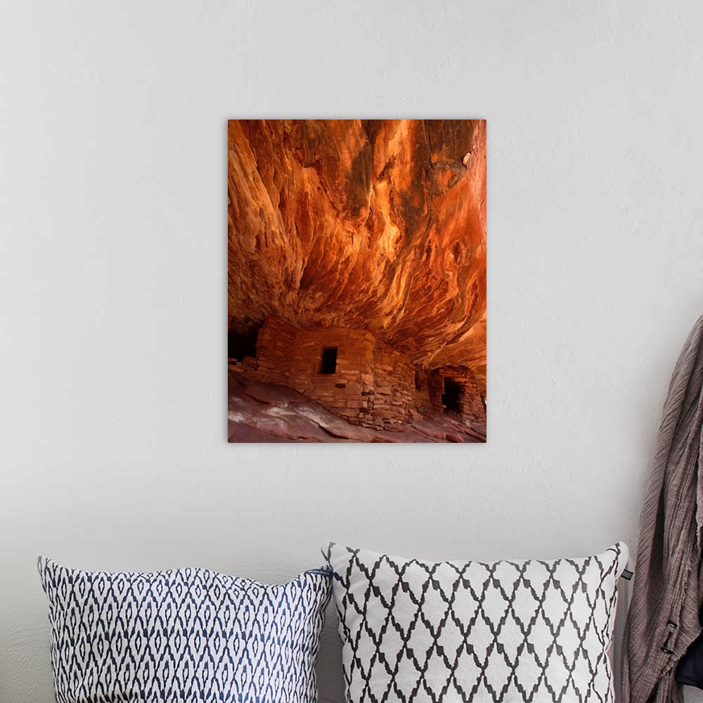 A bohemian room featuring Photograph of "Fire House" or "House on Fire" in the Navajo Ruins in Utah.