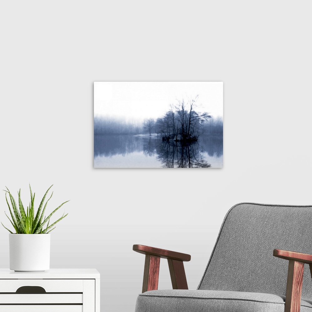 A modern room featuring Fog on the Lake 4